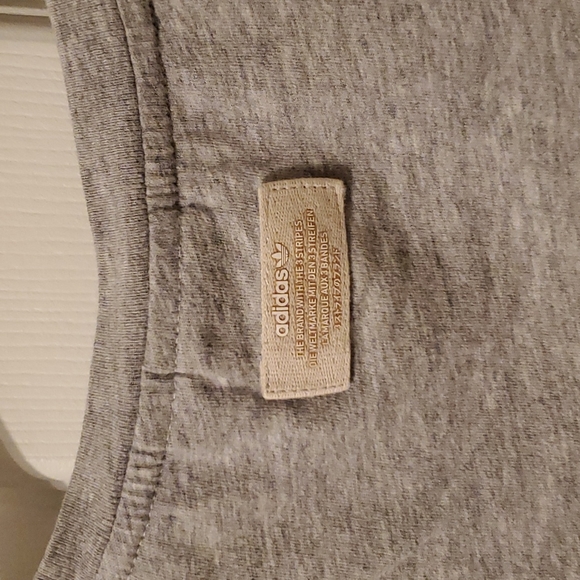 adidas Trefoil Cuffed Grey Boyfriend T-Shirt - Picture 7 of 7